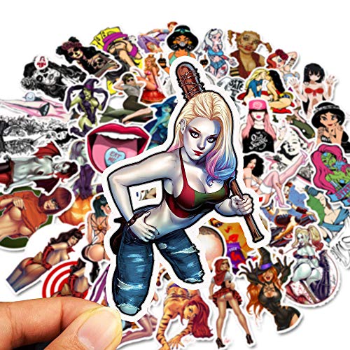 Sexy Sticker, 100 Stück Pin Up Girls Sticker für Laptop, Skateboard, Wasserflaschen, Fahrräder, Gepäck, Gitarre, Motorrad, Helm, Scrapbook, wasserdichte Vinyl-Anime-Aufkleber für Erwachsene von chamvis