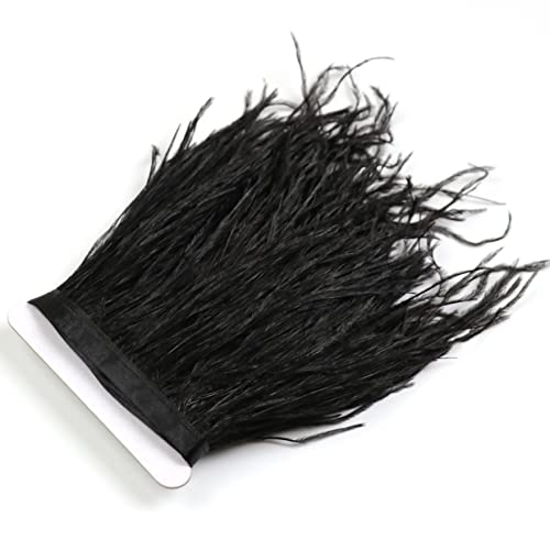1 m schwarze Straußenfedern, Fransen mit Satinband, für Kleider, Nähen, Basteln, Kostüme, Dekorationspackung 1 m schwarze Straußenfedern, Fransen mit Satinband, für Kleider, Nähen, Basteln, Kostüme, Dekorationspackung von chaojukj