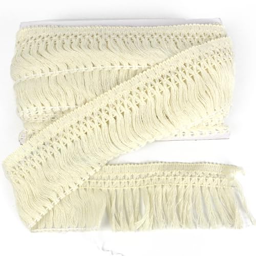 Fransenborte aus Baumwolle, 9,1 m, Beige, 60 mm, Baumwollquaste, Stoff, Fransenborte für Bastelarbeiten, Kleider, Dekoration Fransenborte aus Baumwolle, 9,1 m, Beige, 60 mm, Baumwollquaste, Stoff, Fransenborte für Bastelarbeiten, Kleider, Dekoration von chaojukj
