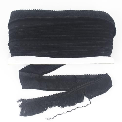 Fransenborte aus Baumwolle, zum Nähen, Quilten, Kleidung, Accessoires, Lampenschirm, Vorhang, Heimdekoration, 9,1 m, 30 mm, Schwarz Fransenborte aus Baumwolle, zum Nähen, Quilten, Kleidung, Accessoires, Lampenschirm, Vorhang, Heimdekoration, 9,1 m, 30 mm, Schwarz von chaojukj