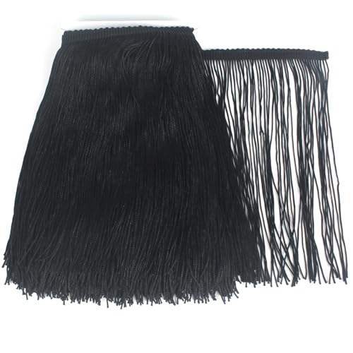 Spitzenband, 2 Yards Eindicken, Schwarz Fransenborte, 20cm breit, Fransenbesatz, Band für DIY, Lateinisches Kleid, Bühnenkleidung, Accessoires, Spitzenband Spitzenband, 2 Yards Eindicken, Schwarz Fransenborte, 20cm breit, Fransenbesatz, Band für DIY, Lateinisches Kleid, Bühnenkleidung, Accessoires, Spitzenband von chaojukj