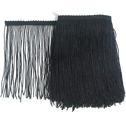 Spitzenband, 5 Yards, Schwarz Fransenborte, 15 cm breit, Fransenbesatz, Band für DIY, Lateinisches Kleid, Bühnenkleidung, Accessoires, Spitzenband von chaojukj