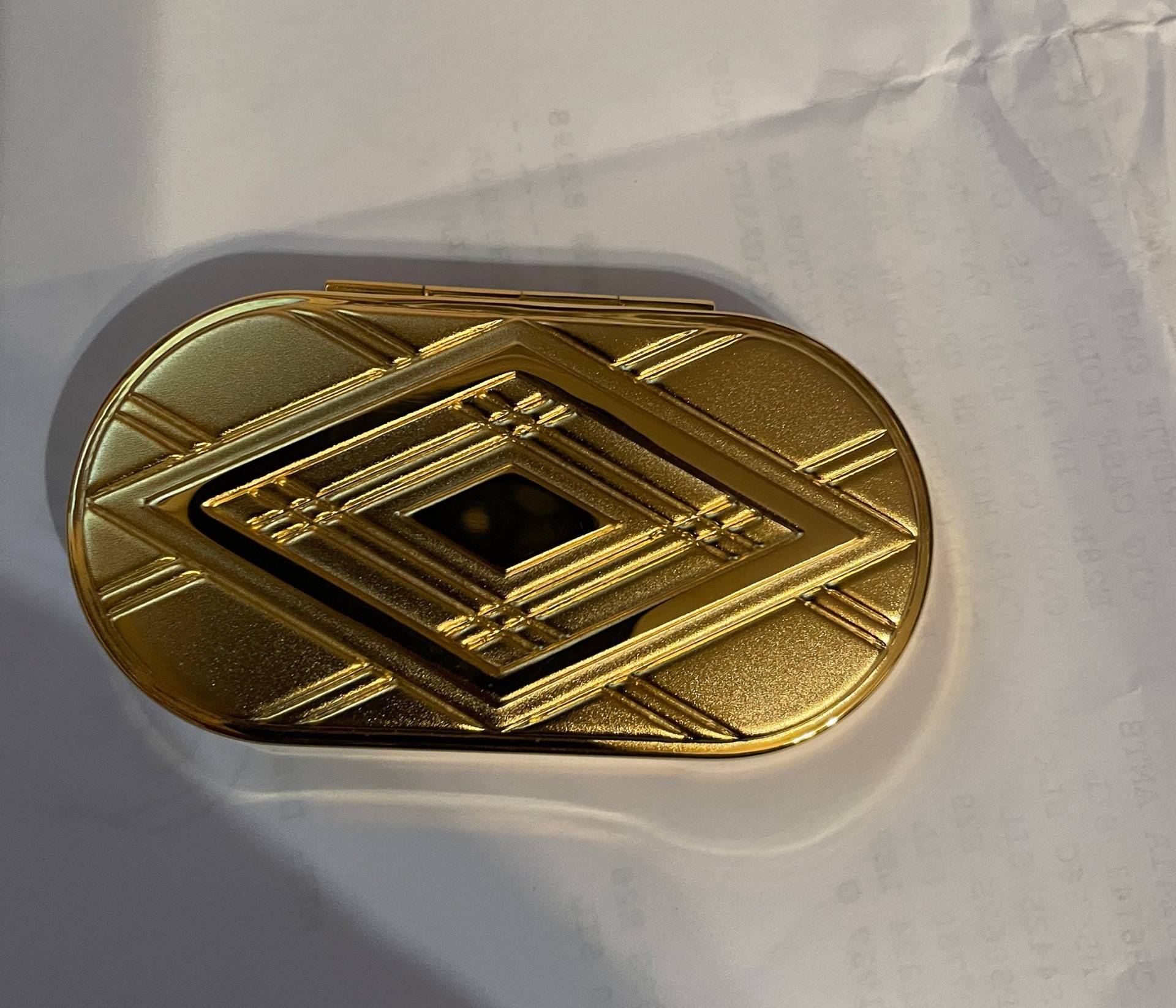 Gold Jugendstil Harlekin Diamant Oval Spiegel Compact von cheetahrama