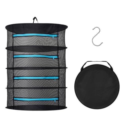chefeggukk 4-Schicht-Kräuter-Trockengestell Pflanze hängend Mesh trocknen Netz zusammenklappbar Pflanze trocknen Netz mit Garten Baumschere, S Hang Schnalle chefeggukk 4-Schicht-Kräuter-Trockengestell Pflanze hängend Mesh trocknen Netz zusammenklappbar Pflanze trocknen Netz mit Garten Baumschere, S Hang Schnalle von chefeggukk