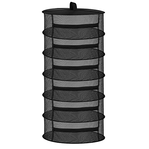 chefeggukk 6-Schicht-Kräuter-Trockengestell Pflanze hängend Mesh trocknen Netz zusammenklappbar Pflanze trocknen Netz mit Garten Baumschere, S Hang Schnalle von chefeggukk