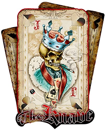 Aufkleber The Knave - Der Bube Schädel Skull Spielkarte Poker Sticker ca. 12x10 cm von chemstickattack