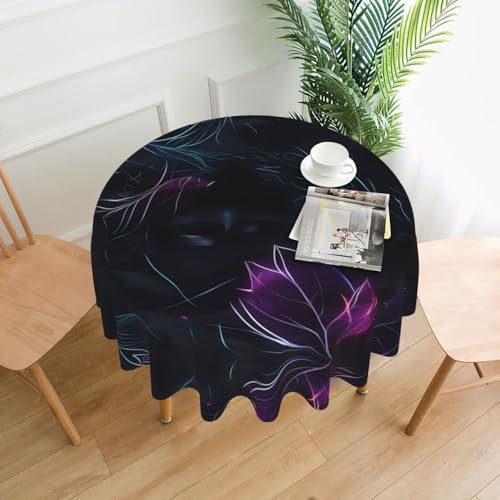 Black Mystery Runde Tischdecke, ca. 152,4 cm, für Innen- und Außenbereich, Tischdecken für Küchenpartys Black Mystery Runde Tischdecke, ca. 152,4 cm, für Innen- und Außenbereich, Tischdecken für Küchenpartys von chenfandi