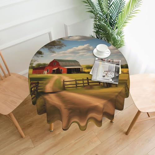 Ranch View Runde Tischdecke, ca. 152,4 cm, # Tischdecke für Innen- und Außenbereich, für Küchenpartys Ranch View Runde Tischdecke, ca. 152,4 cm, # Tischdecke für Innen- und Außenbereich, für Küchenpartys von chenfandi