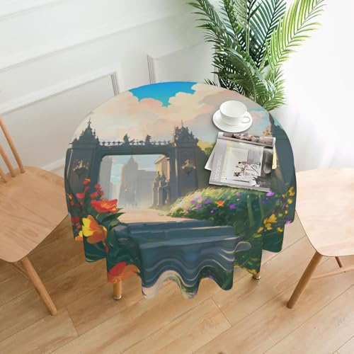 Runde Tischdecke "Outside The Castle Gate", ca. 152,4 cm, # Tischdecken für drinnen und draußen für Küchenpartys Runde Tischdecke "Outside The Castle Gate", ca. 152,4 cm, # Tischdecken für drinnen und draußen für Küchenpartys von chenfandi