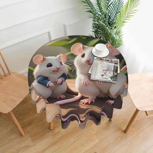 Runde Tischdecke für Mutter und Kind mit Ratten, ca. 152,4 cm, für Innen- und Außenbereich, Tischdecken für Küchenpartys Runde Tischdecke für Mutter und Kind mit Ratten, ca. 152,4 cm, für Innen- und Außenbereich, Tischdecken für Küchenpartys von chenfandi