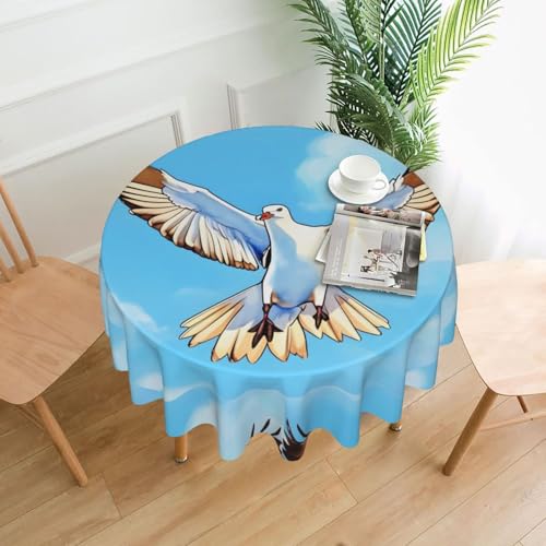 Runde Tischdecke mit Möwen im Flug, ca. 152,4 cm, # Tischdecke für drinnen und draußen, für Küchenpartys von chenfandi