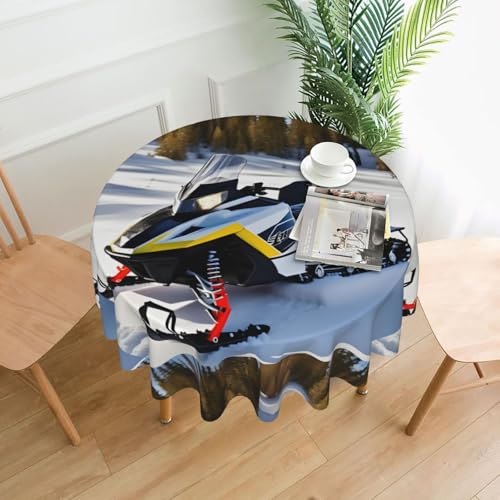 Runde Tischdecke mit Schneemobil für Innen- und Außenbereich, 152,4 cm, für Innen- und Außenbereich, für Küchenpartys Runde Tischdecke mit Schneemobil für Innen- und Außenbereich, 152,4 cm, für Innen- und Außenbereich, für Küchenpartys von chenfandi