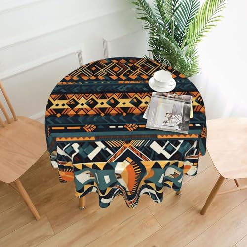 Runde Tischdecke mit afrikanischer Stammesstruktur, ethnische Textur, ca. 152,4 cm, # Tischdecken für drinnen und draußen, für Küchenpartys Runde Tischdecke mit afrikanischer Stammesstruktur, ethnische Textur, ca. 152,4 cm, # Tischdecken für drinnen und draußen, für Küchenpartys von chenfandi