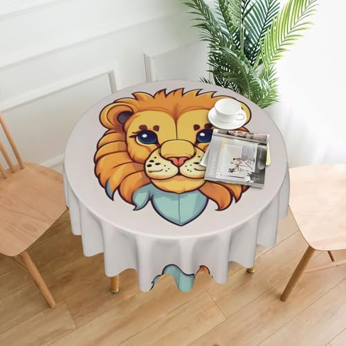 Runde Tischdecke mit niedlichem kleinen Löwen, 152,4 cm, # Tischdecke für drinnen und draußen, für Küchenpartys Runde Tischdecke mit niedlichem kleinen Löwen, 152,4 cm, # Tischdecke für drinnen und draußen, für Küchenpartys von chenfandi