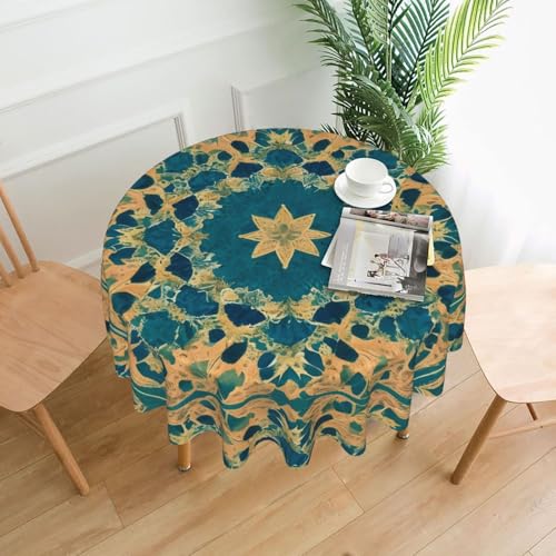Runde Tischdecke mit viereckigem Muster, ca. 152,4 cm, # Tischdecke für Innen- und Außenbereich für Küchenpartys Runde Tischdecke mit viereckigem Muster, ca. 152,4 cm, # Tischdecke für Innen- und Außenbereich für Küchenpartys von chenfandi