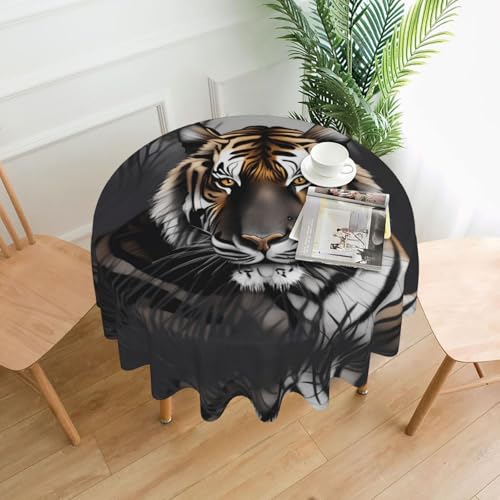 Tiger at Rest Runde Tischdecke, ca. 152,4 cm, # Tischdecke für Innen- und Außenbereich, für Küchenpartys Tiger at Rest Runde Tischdecke, ca. 152,4 cm, # Tischdecke für Innen- und Außenbereich, für Küchenpartys von chenfandi