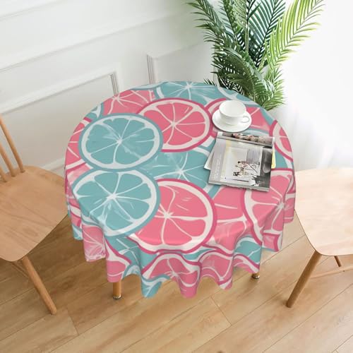 Tischdecke mit Zitrusscheiben, rund, 152,4 cm, Rosa / Blau, für Innen- und Außenbereich, Tischdecken für Küchenpartys Tischdecke mit Zitrusscheiben, rund, 152,4 cm, Rosa / Blau, für Innen- und Außenbereich, Tischdecken für Küchenpartys von chenfandi