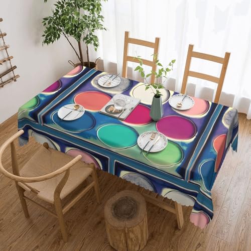 chenfandi Rechteckige Tischdecke in runder Farbpalette, 183 x 137 cm, # waschbare Polyester-Tischdecke für Esstische, Partys, Buffets. chenfandi Rechteckige Tischdecke in runder Farbpalette, 183 x 137 cm, # waschbare Polyester-Tischdecke für Esstische, Partys, Buffets. von chenfandi