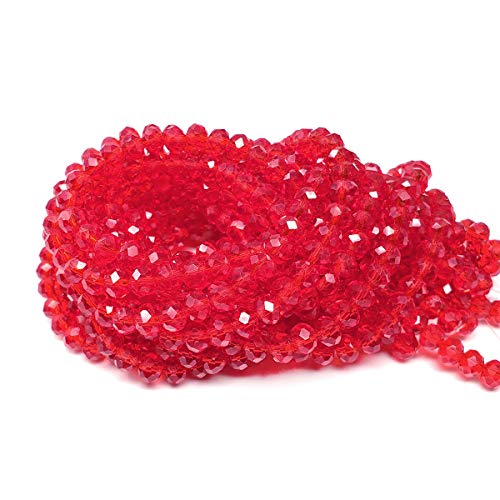 Chengmu 6 mm rote Rondelle-Glasperlen für Schmuckherstellung, 720 Stück, facettierte Briolette-Form, Crytal-Abstandshalter, Sortimente, Zubehör für Armband, Halskette für Großhandel von chengmu