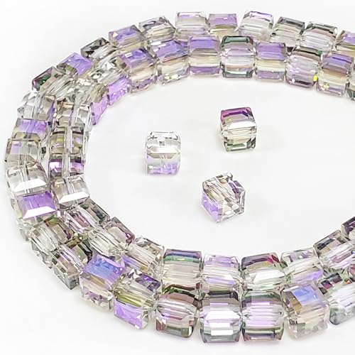 Chengmu Glasperlen für Schmuckherstellung, 4 mm, würfelförmig, transparent, violett, 450 Stück Chengmu Glasperlen für Schmuckherstellung, 4 mm, würfelförmig, transparent, violett, 450 Stück von chengmu