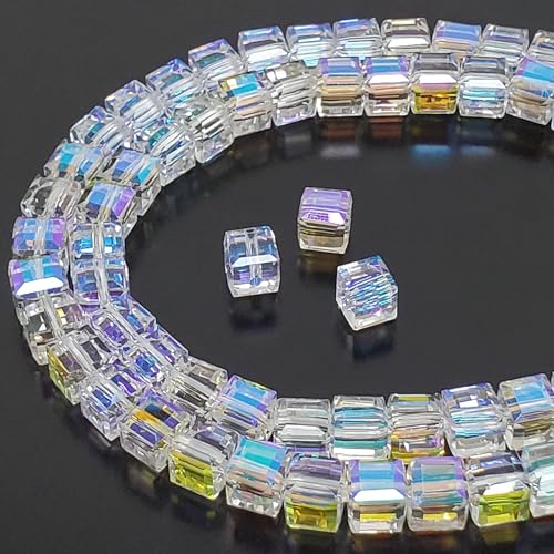 Chengmu Kristallperlen für Schmuckherstellung, 4 mm, würfelförmig, quadratisch, Kristall-Abstandshalter für Armband, Halskette, Ohrringe, 450 Stück Chengmu Kristallperlen für Schmuckherstellung, 4 mm, würfelförmig, quadratisch, Kristall-Abstandshalter für Armband, Halskette, Ohrringe, 450 Stück von chengmu