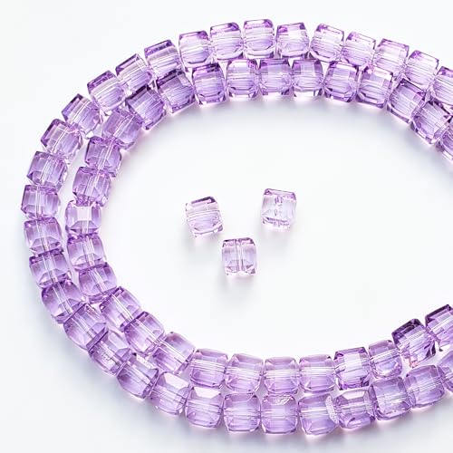 Chengmu Würfelförmige Glasperlen zur Schmuckherstellung, 450 Stück, facettierte, quadratische Kristallperlen für Armband, Halskette, Ohrringe, Kristallviolett Chengmu Würfelförmige Glasperlen zur Schmuckherstellung, 450 Stück, facettierte, quadratische Kristallperlen für Armband, Halskette, Ohrringe, Kristallviolett von chengmu