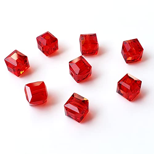Chengmu Würfelförmige Glasperlen zur Schmuckherstellung, 450 Stück, facettierte, quadratische Kristallperlen für Armband, Halskette, Ohrringe, Rot Chengmu Würfelförmige Glasperlen zur Schmuckherstellung, 450 Stück, facettierte, quadratische Kristallperlen für Armband, Halskette, Ohrringe, Rot von chengmu