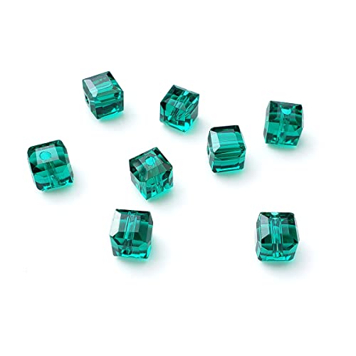 Chengmu Würfelförmige Glasperlen zur Schmuckherstellung, 450 Stück, facettierte, quadratische Kristallperlen für Armband, Halskette, Ohrringe, Smaragdgrün, 450 Stück Chengmu Würfelförmige Glasperlen zur Schmuckherstellung, 450 Stück, facettierte, quadratische Kristallperlen für Armband, Halskette, Ohrringe, Smaragdgrün, 450 Stück von chengmu