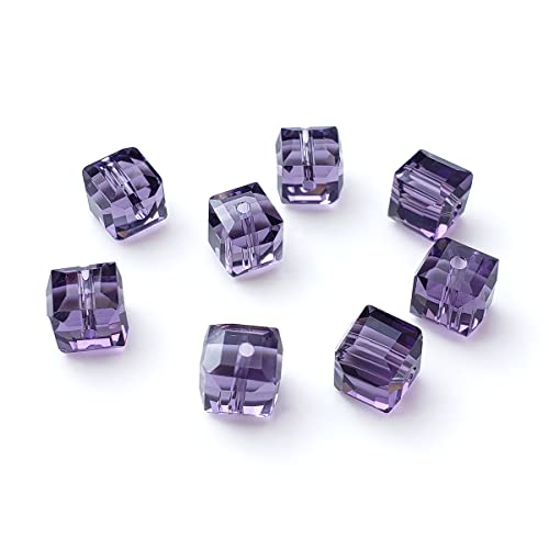 Chengmu Würfelförmige Glasperlen zur Schmuckherstellung, 450 Stück, facettierte, quadratische Kristallperlen für Armband, Halskette, Ohrringe, Violett, 450 Stück Chengmu Würfelförmige Glasperlen zur Schmuckherstellung, 450 Stück, facettierte, quadratische Kristallperlen für Armband, Halskette, Ohrringe, Violett, 450 Stück von chengmu