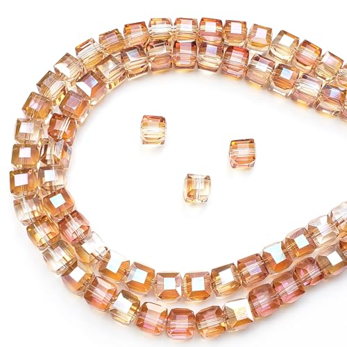 Chengmu Würfelförmige Glasperlen zur Schmuckherstellung, 450 Stück, facettierte, quadratische Kristallperlen für Armband, Halskette, Ohrringe, Weinrot Chengmu Würfelförmige Glasperlen zur Schmuckherstellung, 450 Stück, facettierte, quadratische Kristallperlen für Armband, Halskette, Ohrringe, Weinrot von chengmu