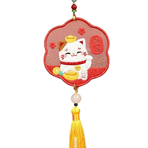Stickset inklusive Stickrahmen, Farbfäden, Anleitung (evtl. nicht in deutscher Sprache), Talismane, handgefertigtes Amulett, chinesische Malerei, DIY-Anhänger-Set mit Kette von chengzui