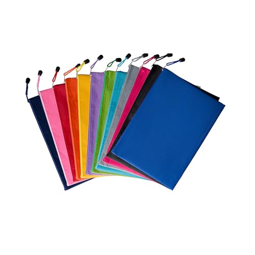 12 Stück Wasserdichte Dokumententasche Geldtaschen Banktasche, Reißverschluss-Aktentaschen, Reißverschlusstasche, Datei Taschen mit Reißverschluss Dokumentenmappe (A5(23 * 17.8cm)) von chenxichuzhao