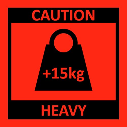 Versandetiketten, Warnetiketten +15 kg Caution Heavy Aufkleber, 100 Stück, 10x10cm von chi-enterprise
