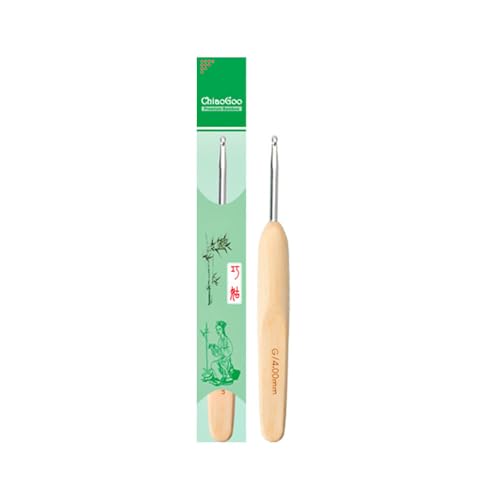 chiaogoo 1023W-G Metal Head/Bamboo Handle Crochet Hook, G6/4mm von chiaogoo