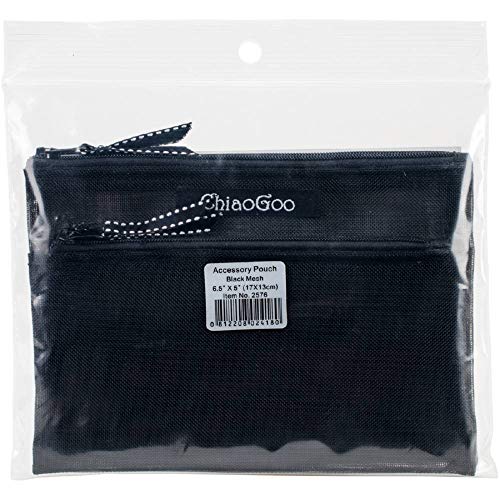chiaogoo Zubehörtasche für Twist-Nadeln, schwarzes Netzgewebe, acryl, Mehrfarbig, 0.27 x 6.4 x 6.4 cm von CHIAOGOO