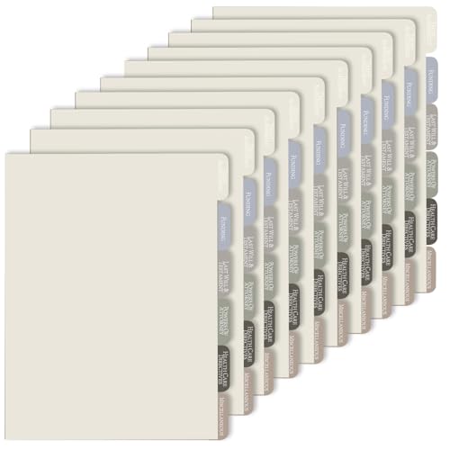 Trennblätter für Immobilienplanung, Portfolio, 3-Ringbuch, End-of-Life-Planer, Index-Trennblätter, Organisieren von Testamenten, Trusts, rechtliche Finanzdokumente, 21,6 x 27,9 cm, 10 Sets, 60 Stück von chiazllta