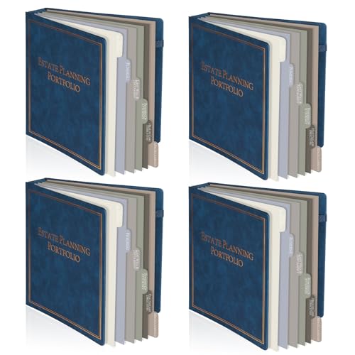 chiazllta Portfolio-Ordner mit Index-Trennblättern, wenn ich sterbe, Organizer, Ordner, Terminplaner, Organisation von Testamenten, Trusts, Vollmachten, Endwünschen, PU-Leder, 3 Ringe, 4 Stück (blau) chiazllta Portfolio-Ordner mit Index-Trennblättern, wenn ich sterbe, Organizer, Ordner, Terminplaner, Organisation von Testamenten, Trusts, Vollmachten, Endwünschen, PU-Leder, 3 Ringe, 4 Stück (blau) von chiazllta