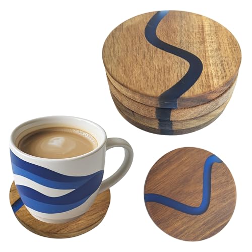 chicapica 6 x runde Untersetzer aus Akazienholz, saugfähiges Getränkeuntersetzer-Set, Naturholz, Epoxidharz-Untersetzer für Couchtisch, 10,2 x 10,2 cm, 6 Stück chicapica 6 x runde Untersetzer aus Akazienholz, saugfähiges Getränkeuntersetzer-Set, Naturholz, Epoxidharz-Untersetzer für Couchtisch, 10,2 x 10,2 cm, 6 Stück von chicapica