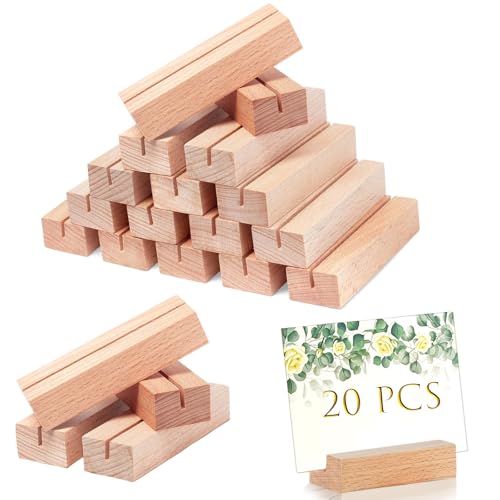 chiquieray Kartenhalter Holz, Stabil Tischkartenhalter Kartenhalter, Fotohalter, Kartenständer Postkartenhalter Fotohalter, Menükartenhalter,Tischkartenhalter Holz, für Hochzeiten、Partys von chiquieray
