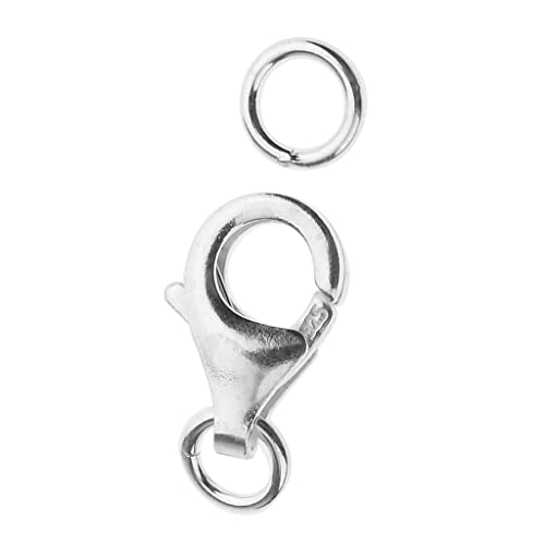 925 Sterling Silber Karabinerverschlüsse, Schmuck Verschluss Haken, Schmuckzubehör Für Halsketten Armbänder Schlüsselanhänger Machen - Silber, 11mm von chiwanji