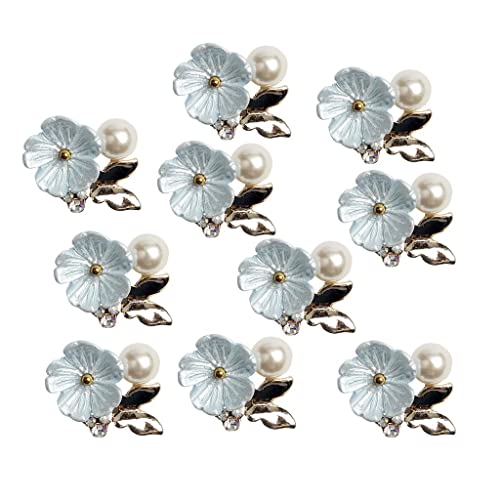 chiwanji 10 Stücke Flatback Perle Strass Diamant Knöpfe zum schneidern Elegante Dekoration für Kleid, blau von chiwanji