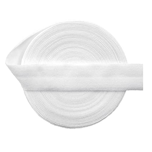 chiwanji 10m elastisches Einfassband Falzgummi 20mm Elastisch Schrägband für Manschetten, Hosen, Shorts, Weiß von chiwanji