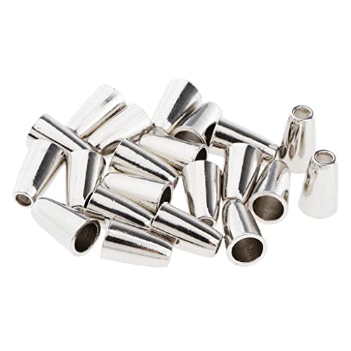 chiwanji 20 Kordelstopper Metall, Kordel Stopper, Endstücke, Kordelendstücke 1 Loch, 13 x 8 mm - Silber von chiwanji
