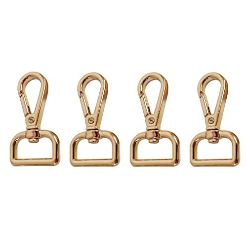 chiwanji 4er-Set Karabinerverschluss, 20mm Gürtelschnalle, Haken drehbar für, Hand, Schulter, Golden von chiwanji