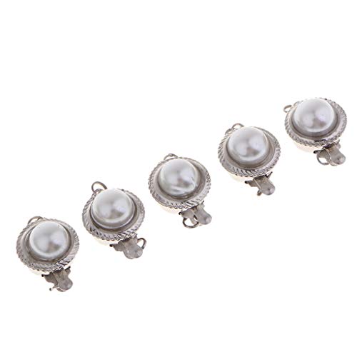 chiwanji 5 Stück runde Perlen-Box Verschluss 1 Strang Kristall-Perlen Druckknopf Verschluss mit Sicherheitsverschluss für Schmuckherstellung und Bastelzubehör von chiwanji