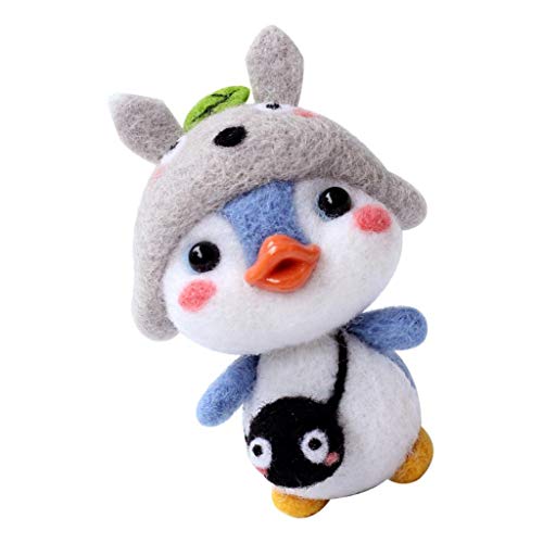 chiwanji Filztier Filzwolle Set, DIY Filz Nadelfilz Bastelset - Tier Penguin SpielzeugSpielzeugpuppe Tier Basteln mit Nadelfilz und Zubehör, Pinguin Totoro von chiwanji