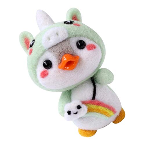 chiwanji Filztier Filzwolle Set DIY Filz Nadelfilz Bastelset - Penguin SpielzeugSpielzeugpuppe Tier Basteln mit Nadelfilz Zubehör, Einhorn von chiwanji