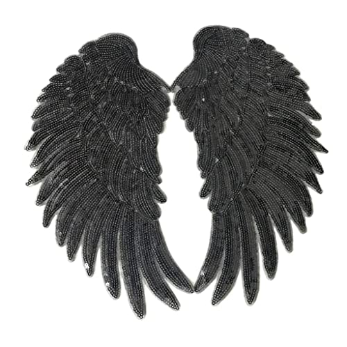 chiwanji Pailletten- zum Aufbügeln, Engel Aufnäher Bügelbild Aufbügler für t-Shirt and Jeans Kleidung, Schwarz chiwanji Pailletten- zum Aufbügeln, Engel Aufnäher Bügelbild Aufbügler für t-Shirt and Jeans Kleidung, Schwarz von chiwanji