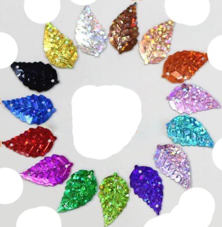 700 teile/los Blatt Pailletten 13 * 24mm PVC Nähen DIY Hologramm Farben Blätter Mit 2 Löcher-Mix Farben von chlzekai