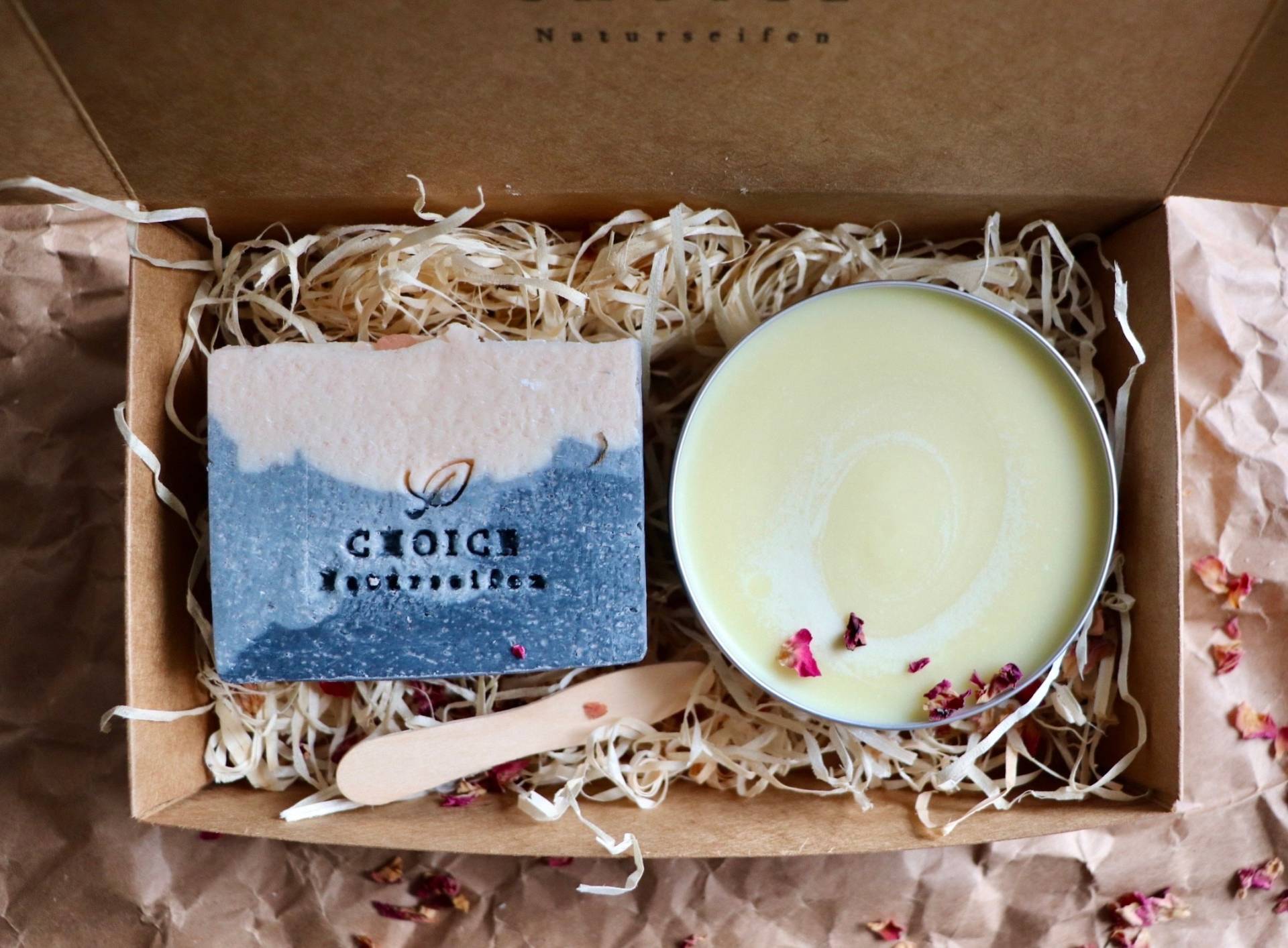 Geschenkset Delight Naturkosmetik, Naturseife Vegan & Palmölfrei, Nachhaltiges Geschenk, Feste Körperbutter Geschenkset Delight Naturkosmetik, Naturseife Vegan & Palmölfrei, Nachhaltiges Geschenk, Feste Körperbutter von choicenaturseifen